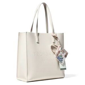 Ted Baker London "Icon" tote bag with Purse Charm/card holder - Off white NWT